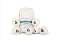 Steam & Go XL Wool Dryer Balls Set, 6 Premium 100% New Zealand Wool Laundry Dryer Balls, Natural Fabric Softener, Reusable Dryer Sheet Alternative, Reduces Static & Drying Time - Image 1