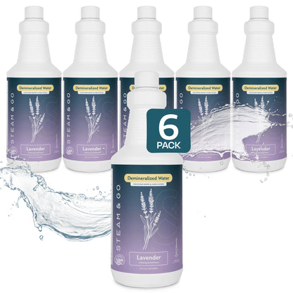 Steam & Go Lavender scented demineralized water for steam mops, 6-pack of 32 oz bottles