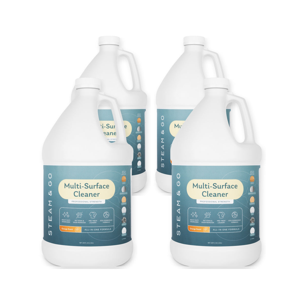Steam & Go professional strength multi-surface cleaner, 4-pack of 1-gallon refill jugs
