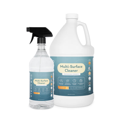 Steam & Go multi-surface cleaner bundle with a 32 oz spray bottle and a 1-gallon refill jug